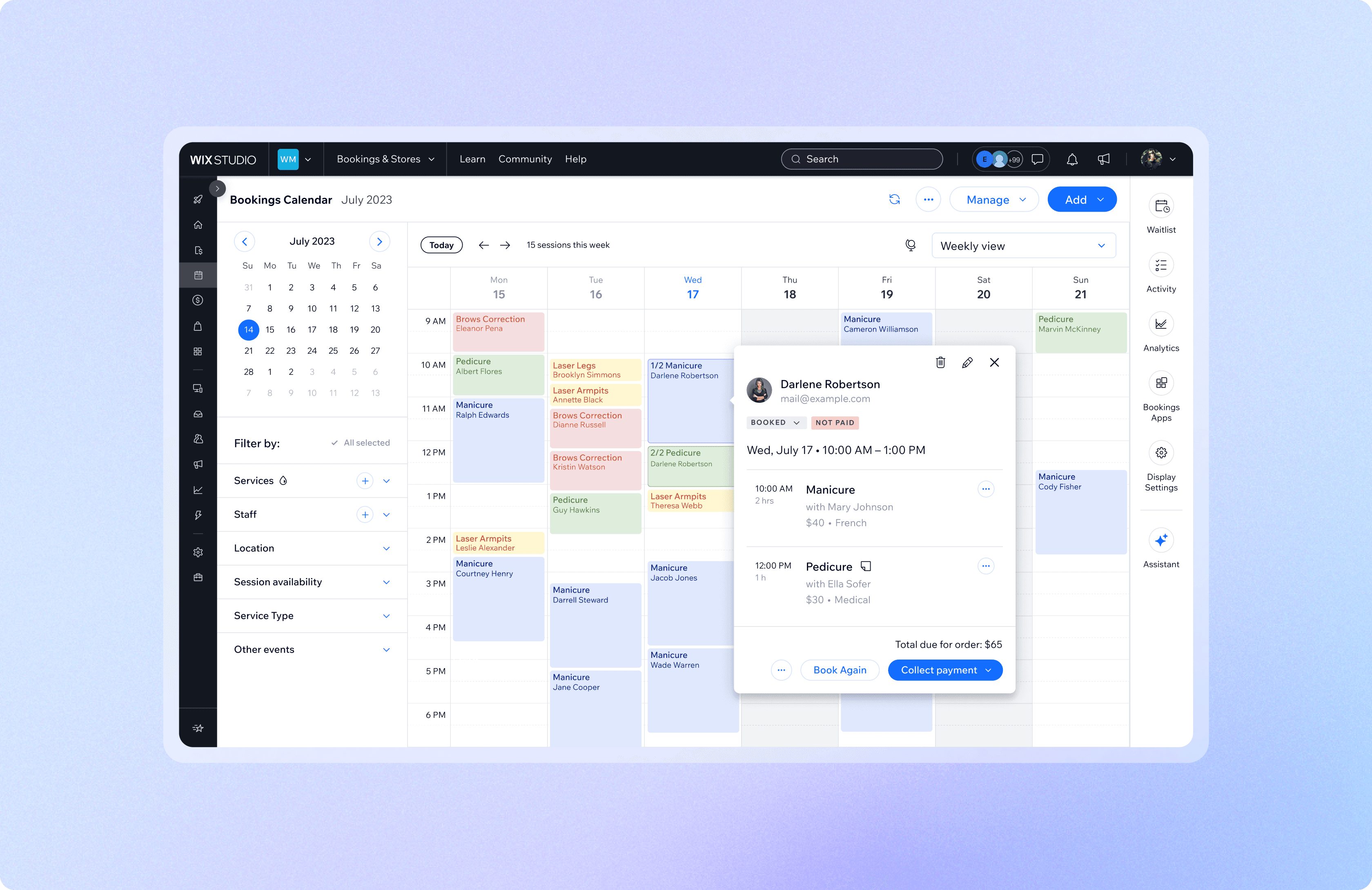 Owner Booking Flow product screens