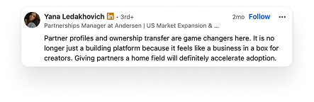 Community reaction to Partners Hub, comment 2 of 9